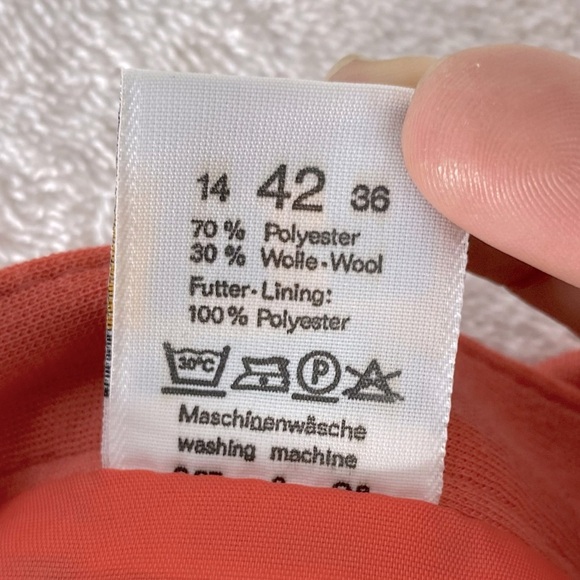 Vintage Lucia Coral Wool Blend Wrap Style Midi Skirt M - Picture 4 of 16